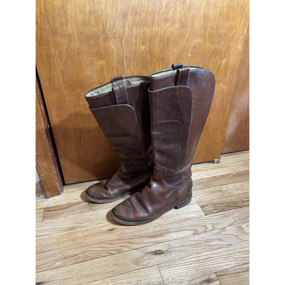 Frye Vibram Brown Leather Boots Size 10 Made In Mexico